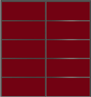 Custom Sliding Black Aluminum Doors - Style 05 - 2 doors - Burgundy Glass - Doors and Beyond