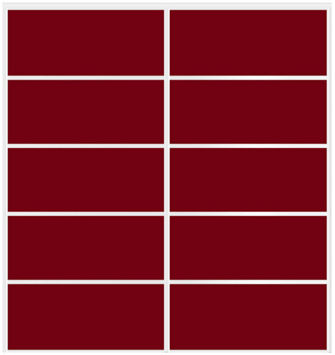 Custom Sliding White Aluminum Doors - Style 05 - 2 doors - Burgundy Glass - Doors and Beyond