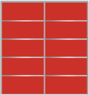 Custom Sliding Aluminum Doors - Style 05 - 2 doors  - Light Red Glass - Doors and Beyond