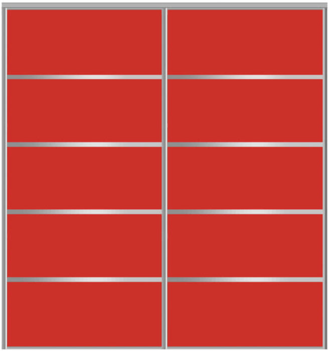 Custom Sliding Aluminum Doors - Style 05 - 2 doors  - Light Red Glass - Doors and Beyond