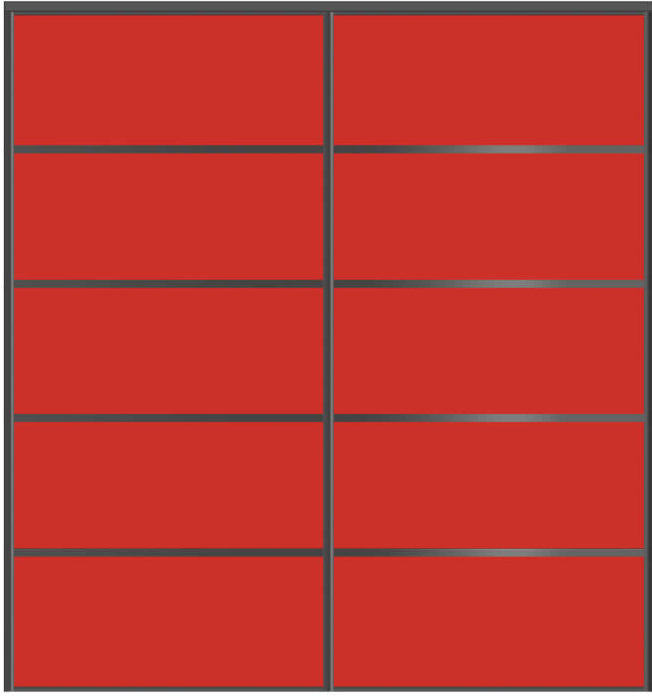 Custom Sliding Black Aluminum Doors - Style 05 - 2 doors - Light Red Glass - Doors and Beyond