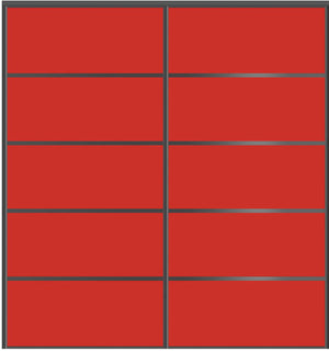 Custom Sliding Black Aluminum Doors - Style 05 - 2 doors - Light Red Glass - Doors and Beyond