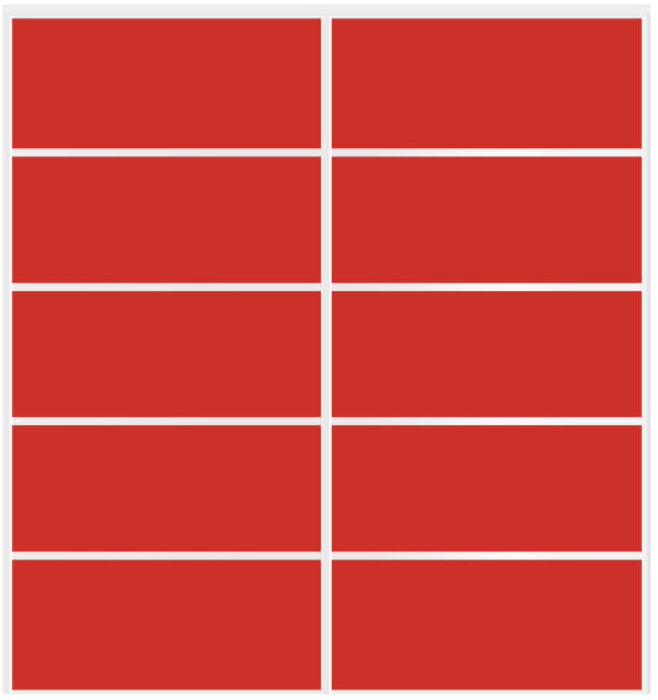Custom Sliding White Aluminum Doors - Style 05 - 2 doors  - Light Red Glass