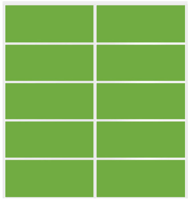 Custom Sliding White Aluminum Doors - Style 05 - 2 doors - Lime Green Glass - Doors and Beyond