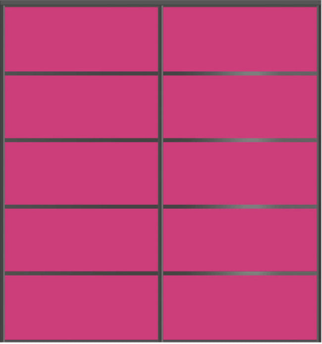 Custom Sliding Black Aluminum Doors - Style 05 - 2 doors  - Pink Glass - Doors and Beyond