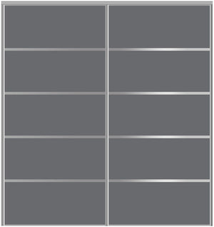 Custom Sliding Aluminum Doors - Style 05 - 2 doors - Silver Gray Glass - Doors and Beyond