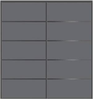 Custom Sliding Black Aluminum Doors - Style 05 - 2 doors - Silver Gray Glass - Doors and Beyond