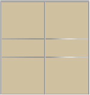 Custom Sliding Aluminum Doors - Style 06 - 2 doors  - Beige Glass - Doors and Beyond