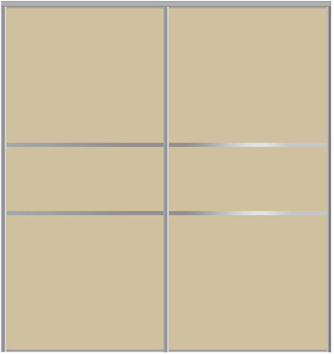 Custom Sliding Aluminum Doors - Style 06 - 2 doors  - Beige Glass - Doors and Beyond