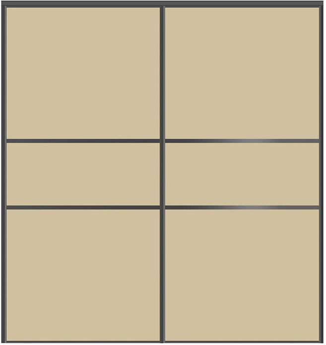 Custom Sliding Black Aluminum Doors - Style 06 - 2 doors - Beige Glass - Doors and Beyond