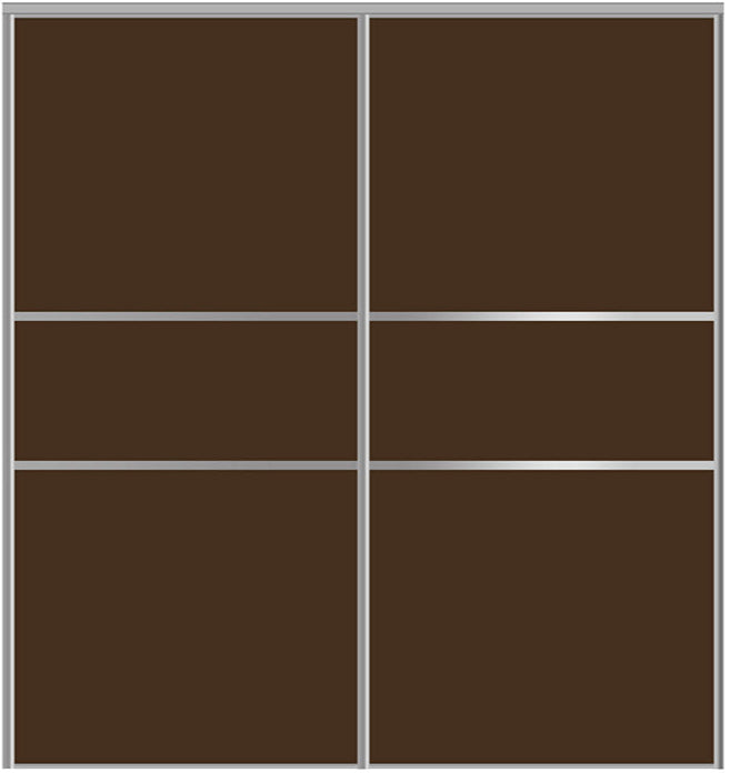 Custom Sliding Aluminum Doors - Style 06 - 2 doors  - Brown Glass - Doors and Beyond