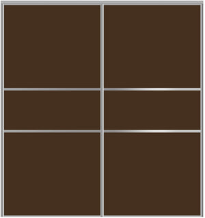 Custom Sliding Aluminum Doors - Style 06 - 2 doors  - Brown Glass - Doors and Beyond