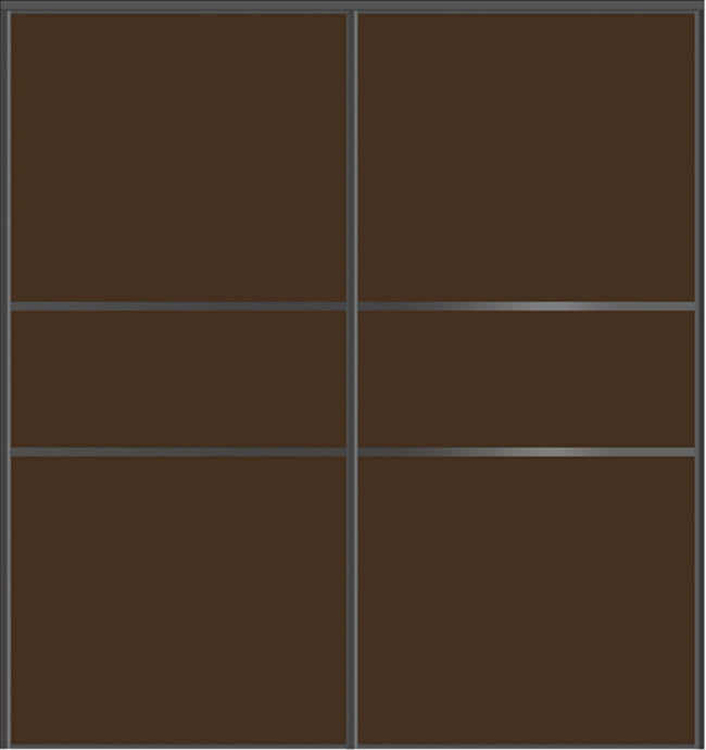 Custom Sliding Black Aluminum Doors - Style 06 - 2 doors - Brown Glass - Doors and Beyond