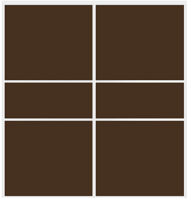 Custom Sliding White Aluminum Doors - Style 06 - 2 doors - Brown Glass - Doors and Beyond