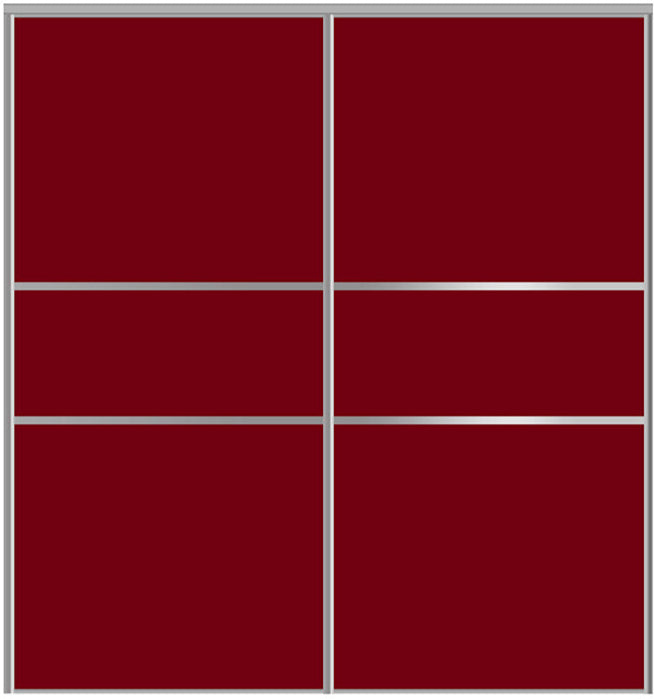 Custom Sliding Aluminum Doors - Style 06 - 2 doors  - Burgundy Glass - Doors and Beyond