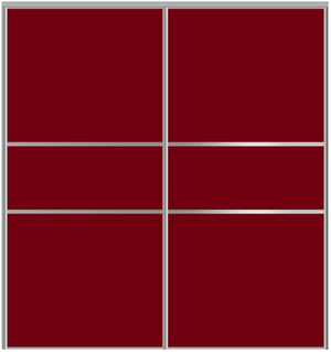 Custom Sliding Aluminum Doors - Style 06 - 2 doors  - Burgundy Glass - Doors and Beyond