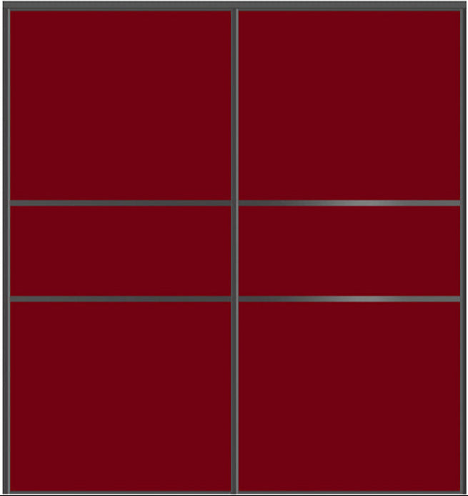 Custom Sliding Black Aluminum Doors - Style 06 - 2 doors - Burgundy Glass - Doors and Beyond