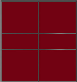 Custom Sliding Black Aluminum Doors - Style 06 - 2 doors - Burgundy Glass - Doors and Beyond