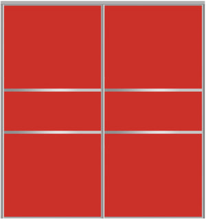 Custom Sliding Aluminum Doors - Style 06 - 2 doors  - Light Red Glass - Doors and Beyond