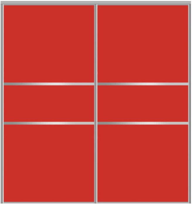 Custom Sliding Aluminum Doors - Style 06 - 2 doors  - Light Red Glass - Doors and Beyond