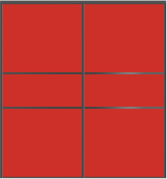Custom Sliding Black Aluminum Doors - Style 06 - 2 doors - Light Red Glass - Doors and Beyond