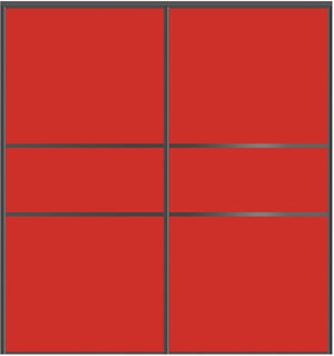 Custom Sliding Black Aluminum Doors - Style 06 - 2 doors - Light Red Glass - Doors and Beyond