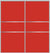 Custom Sliding Aluminum Doors - Style 06 - 2 doors  - Light Red Glass