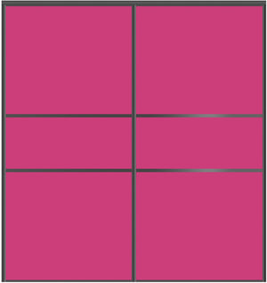 Custom Sliding Black Aluminum Doors - Style 06 - 2 doors  - Pink Glass - Doors and Beyond