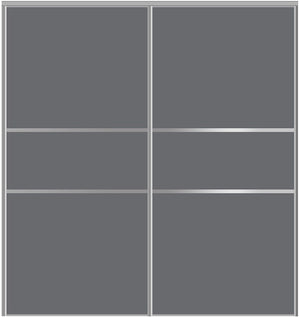 Custom Sliding Aluminum Doors - Style 06 - 2 doors - Silver Gray Glass - Doors and Beyond