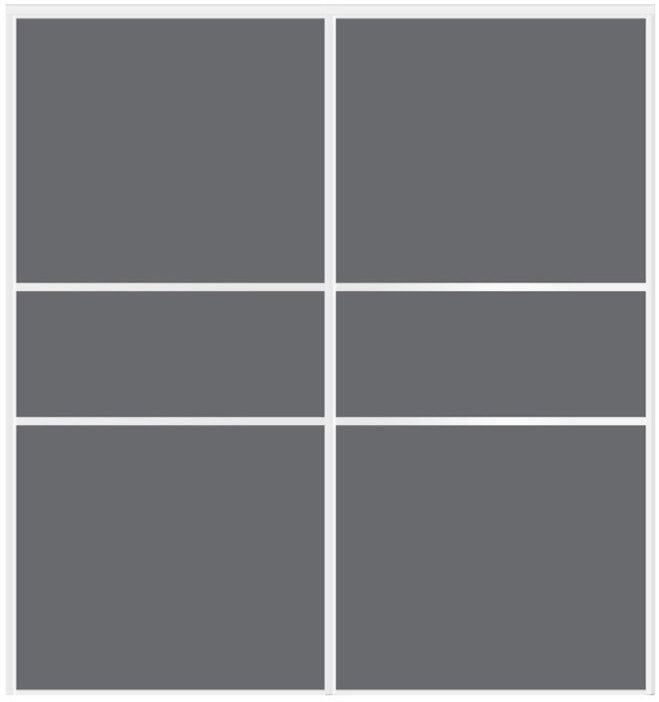 Custom Sliding White Aluminum Doors - Style 06 - 2 doors - Silver Gray Glass - Doors and Beyond