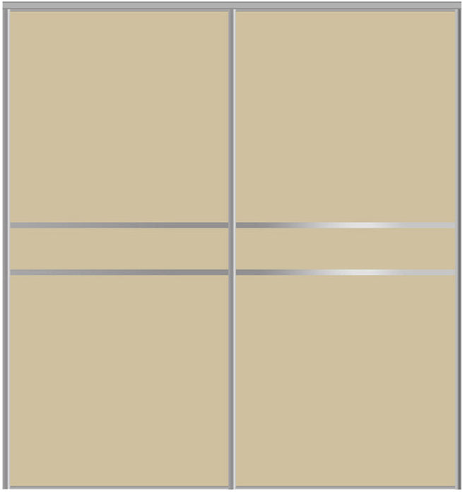 Custom Sliding Aluminum Doors - Style 07 - 2 doors  - Beige Glass - Doors and Beyond