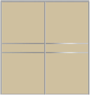 Custom Sliding Aluminum Doors - Style 07 - 2 doors  - Beige Glass - Doors and Beyond