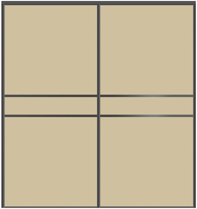 Custom Sliding Black Aluminum Doors - Style 07 - 2 doors - Beige Glass - Doors and Beyond