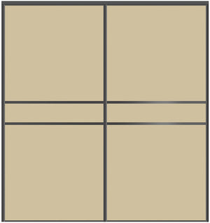 Custom Sliding Black Aluminum Doors - Style 07 - 2 doors - Beige Glass - Doors and Beyond
