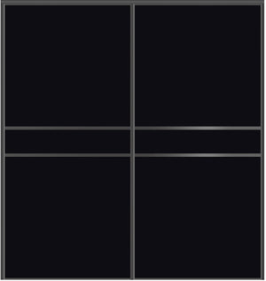 Custom Sliding Black Aluminum Doors - Style 07 - 2 doors - Black Glass - Doors and Beyond