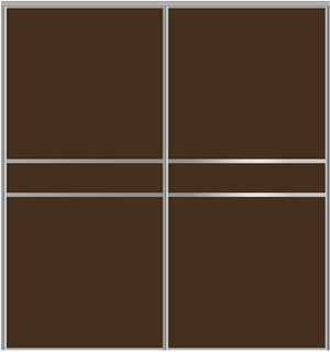 Custom Sliding Aluminum Doors - Style 07 - 2 doors  - Brown Glass - Doors and Beyond
