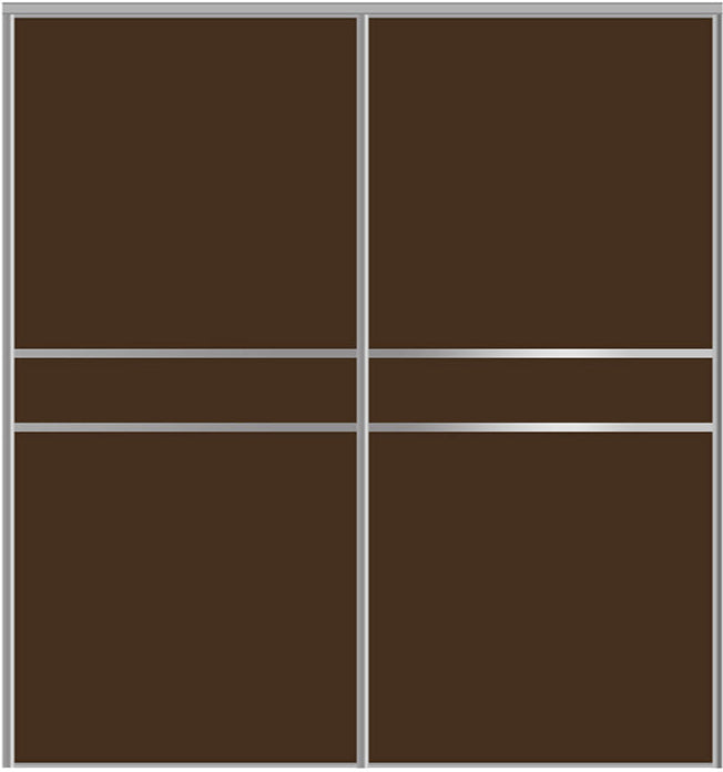 Custom Sliding Aluminum Doors - Style 07 - 2 doors  - Brown Glass - Doors and Beyond