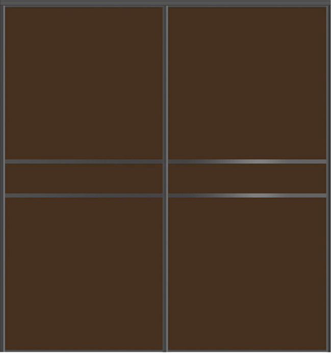 Custom Sliding Black Aluminum Doors - Style 07 - 2 doors - Brown Glass - Doors and Beyond