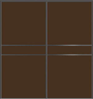 Custom Sliding Black Aluminum Doors - Style 07 - 2 doors - Brown Glass - Doors and Beyond