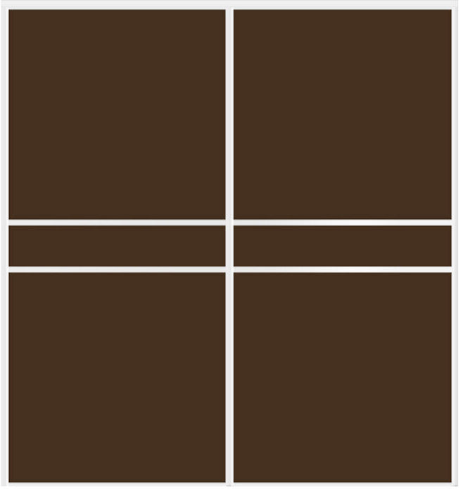 Custom Sliding White Aluminum Doors - Style 07 - 2 doors - Brown Glass - Doors and Beyond