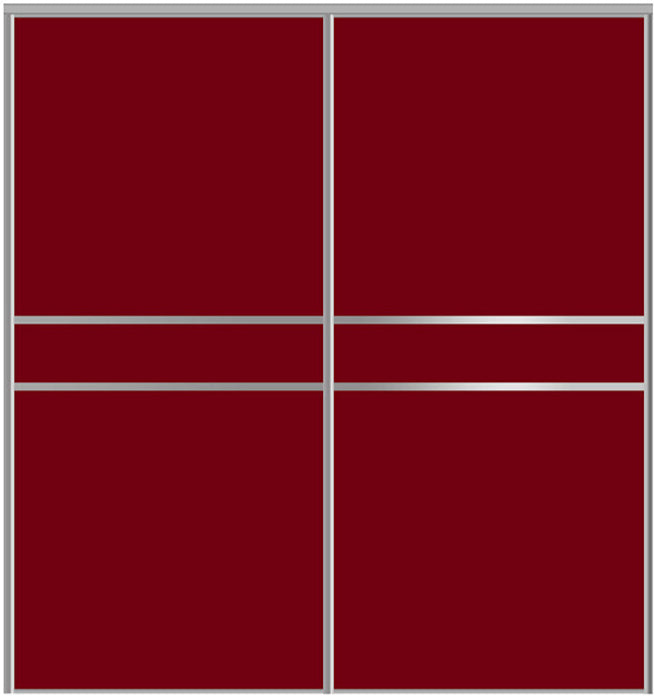 Custom Sliding Aluminum Doors - Style 07 - 2 doors  - Burgundy Glass - Doors and Beyond