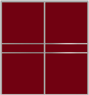 Custom Sliding Aluminum Doors - Style 07 - 2 doors  - Burgundy Glass - Doors and Beyond
