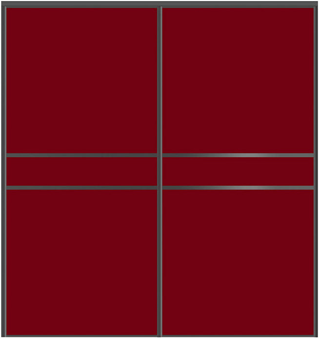 Custom Sliding Black Aluminum Doors - Style 07 - 2 doors - Burgundy Glass - Doors and Beyond