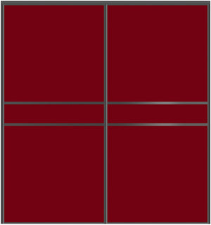 Custom Sliding Black Aluminum Doors - Style 07 - 2 doors - Burgundy Glass - Doors and Beyond