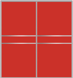 Custom Sliding Aluminum Doors - Style 07 - 2 doors  - Light Red Glass - Doors and Beyond