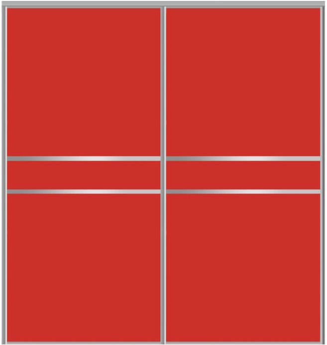 Custom Sliding Aluminum Doors - Style 07 - 2 doors  - Light Red Glass - Doors and Beyond