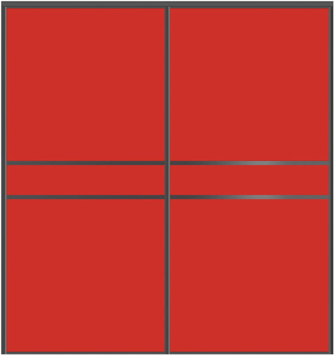 Custom Sliding Black Aluminum Doors - Style 07 - 2 doors - Light Red Glass - Doors and Beyond