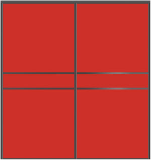 Custom Sliding Black Aluminum Doors - Style 07 - 2 doors - Light Red Glass - Doors and Beyond