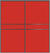 Custom Sliding Black Aluminum Doors - Style 07 - 2 doors  - Light Red Glass