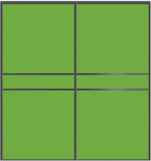 Custom Sliding Black Aluminum Doors - Style 07 - 2 doors - Lime Green Glass - Doors and Beyond